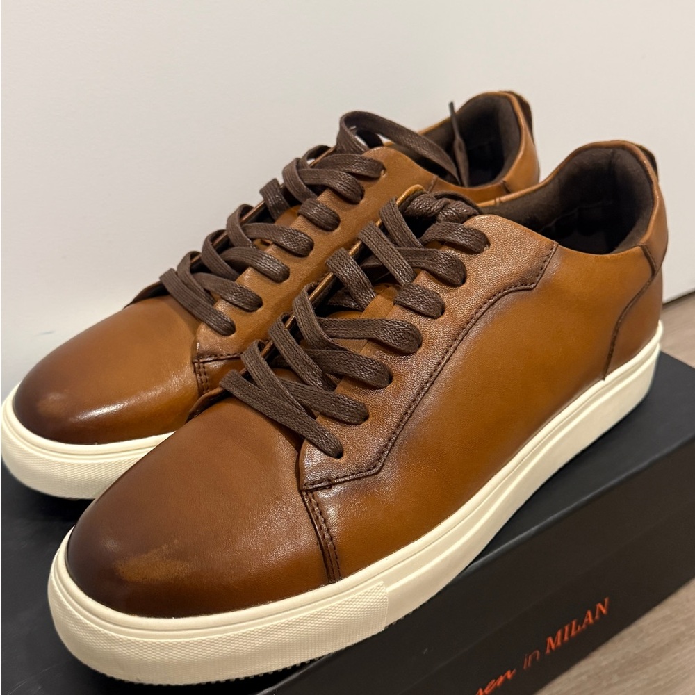 Men's Brown Leather Sneakers Italy